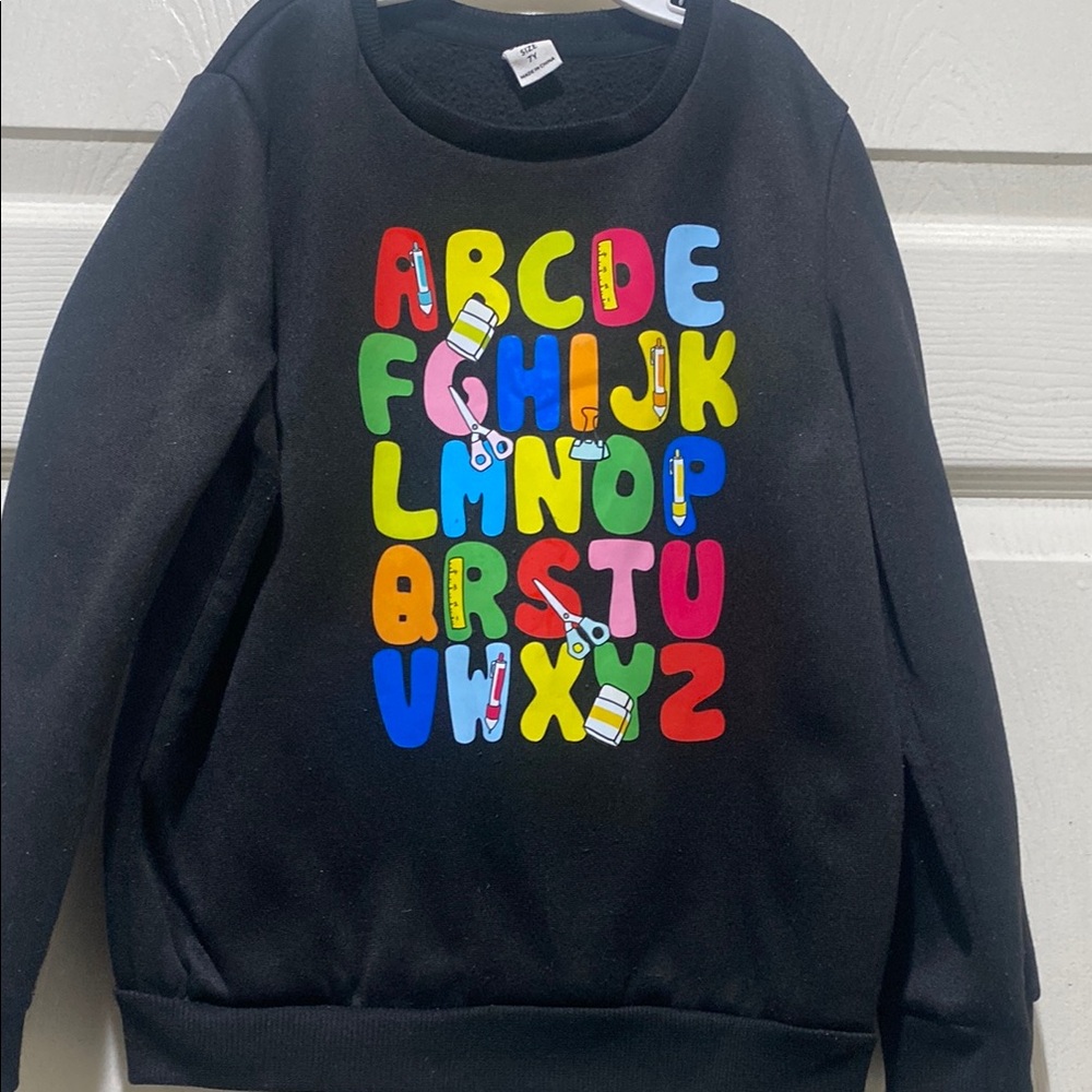 SHEIN Kids Alphabet Graphic Black Sweater pre loved